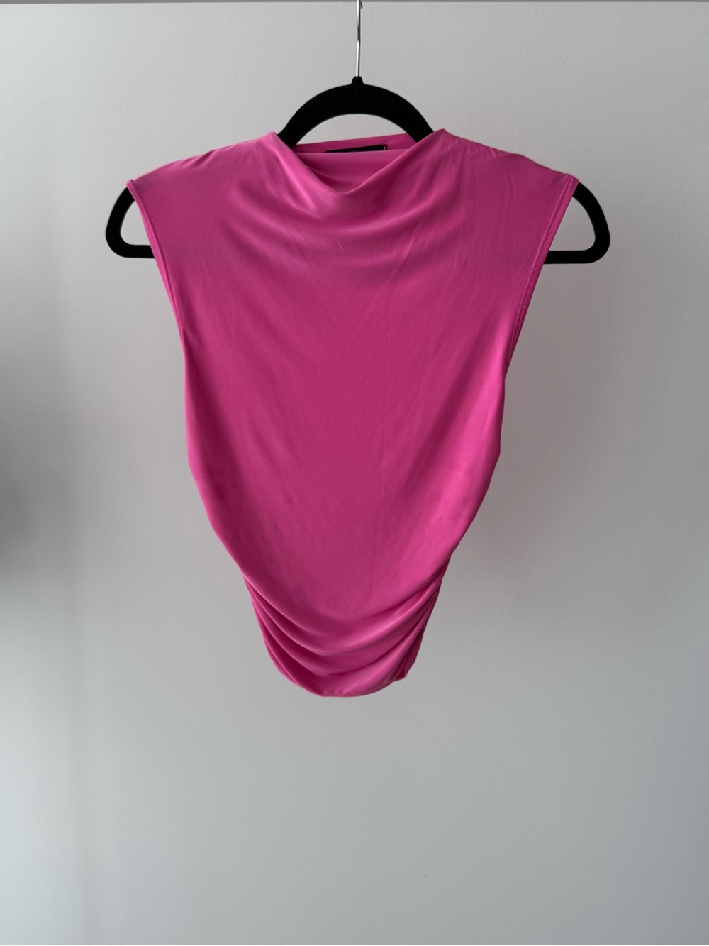 Sleeveless Pink Draped Women's Top